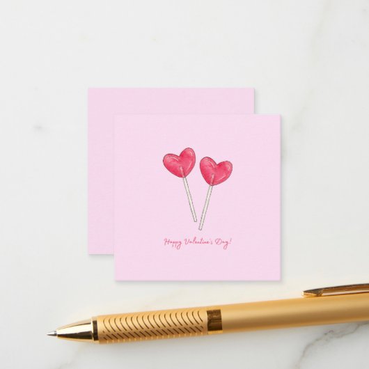 Happy valentijnsdag Sweet snoep hart lollipop Informatiekaartje (Voorkant / Achterkant in situ)