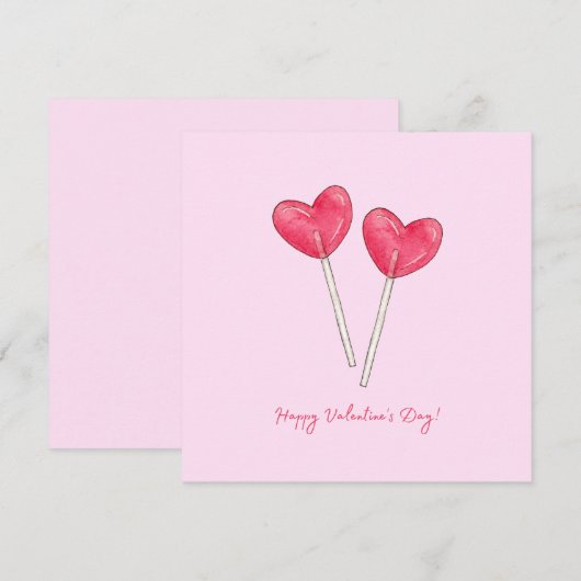 Happy valentijnsdag Sweet snoep hart lollipop Kaart (Voorkant / Achterkant)