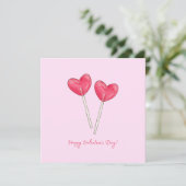 Happy valentijnsdag Sweet snoep hart lollipop Kaart (Staand voorkant)