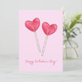 Happy valentijnsdag Sweet snoep hart lollipop Kaart (Staand voorkant)