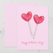 Happy valentijnsdag Sweet snoep hart lollipop Kaart (Voorkant / Achterkant)
