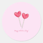 Happy valentijnsdag Sweet snoep hart lollipop Ronde Sticker (Voorkant)