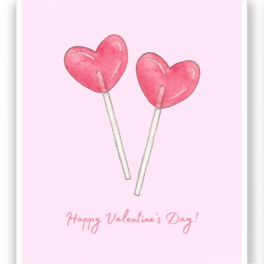 Happy valentijnsdag Sweet snoep hart lollipop Sticker (Voorkant)