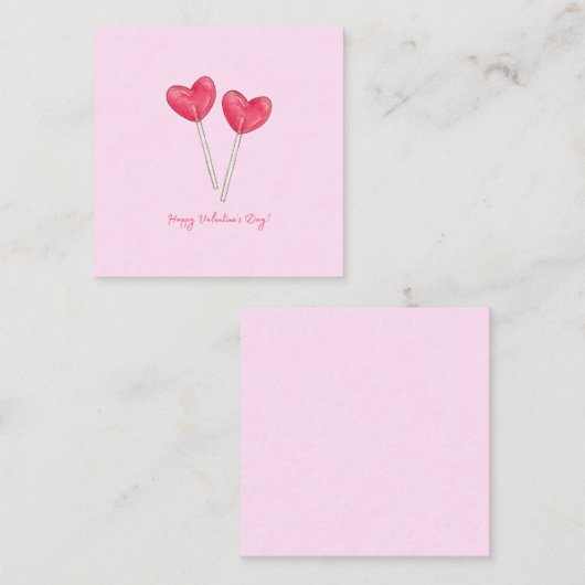 Happy valentijnsdag Sweet snoep hart lollipop Vierkante Visitekaartje (Voorkant / Achterkant)