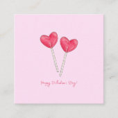 Happy valentijnsdag Sweet snoep hart lollipop Vierkante Visitekaartje (Voorkant)