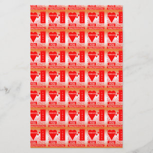 Happy Valentijnsdag tekst voor altijd liefde rood Briefpapier