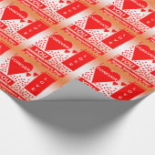 Happy Valentijnsdag tekst voor altijd liefde rood Cadeaupapier (Hoek)