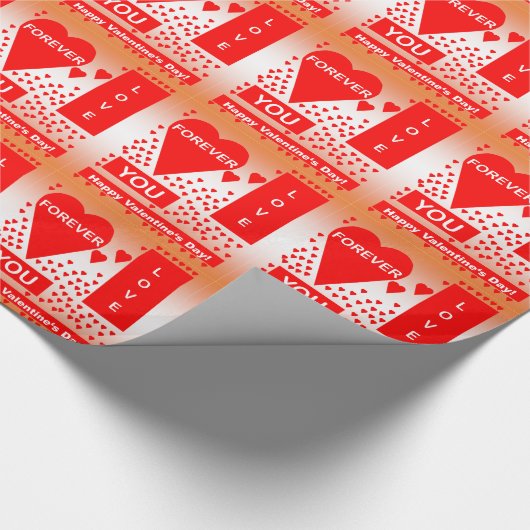 Happy Valentijnsdag tekst voor altijd liefde rood Cadeaupapier (Hoek)