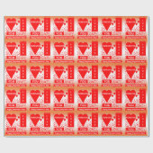 Happy Valentijnsdag tekst voor altijd liefde rood Cadeaupapier (Vlak)