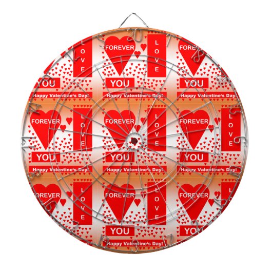 Happy Valentijnsdag tekst voor altijd liefde rood Dartbord (Voorkant)
