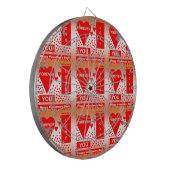 Happy Valentijnsdag tekst voor altijd liefde rood Dartbord (Voorkant Links)