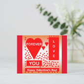 Happy Valentijnsdag tekst voor altijd liefde rood Feestdagenkaart (Staand voorkant)