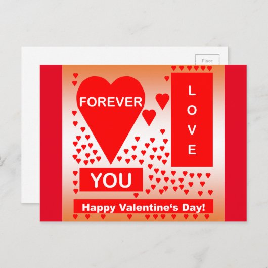 Happy Valentijnsdag tekst voor altijd liefde rood Feestdagenkaart (Voorkant / Achterkant)