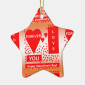 Happy Valentijnsdag tekst voor altijd liefde rood Keramisch Ornament (Links)