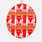 Happy Valentijnsdag tekst voor altijd liefde rood Keramisch Ornament (Links)