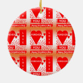 Happy Valentijnsdag tekst voor altijd liefde rood Keramisch Ornament (Achterkant)