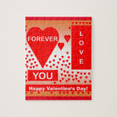 Happy Valentijnsdag tekst voor altijd liefde rood Legpuzzel (Verticaal)