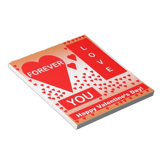 Happy Valentijnsdag tekst voor altijd liefde rood Notitieblok (Schuin)