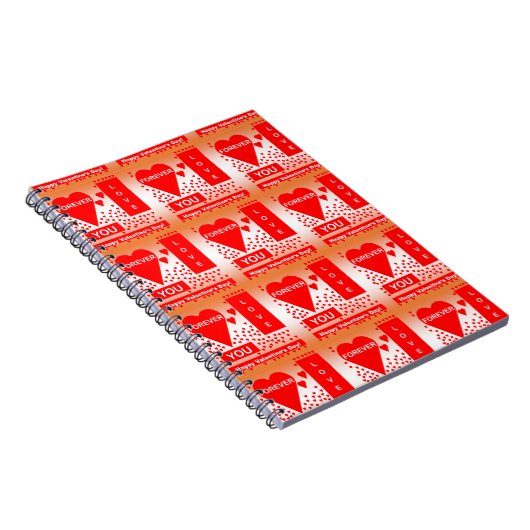 Happy Valentijnsdag tekst voor altijd liefde rood Notitieboek (Rechterzijde)
