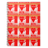 Happy Valentijnsdag tekst voor altijd liefde rood Notitieboek (Voorkant)