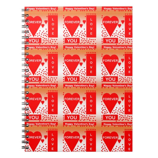 Happy Valentijnsdag tekst voor altijd liefde rood Notitieboek (Voorkant)