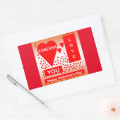 Happy Valentijnsdag tekst voor altijd liefde rood Rechthoekige Sticker (Envelop)