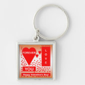 Happy Valentijnsdag tekst voor altijd liefde rood Sleutelhanger (Voorkant)