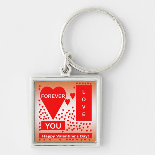 Happy Valentijnsdag tekst voor altijd liefde rood Sleutelhanger (Voorkant)