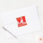 Happy Valentijnsdag tekst voor altijd liefde rood Vierkante Sticker (Envelop)