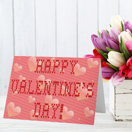 Happy Valentijnsdag Tiny Heart Shaped Font Feestdagen Kaart