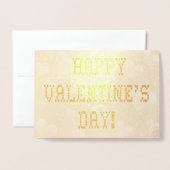 Happy Valentijnsdag Tiny Heart Shaped Font Folie Kaarten (Voorkant met envelop)