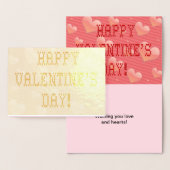 Happy Valentijnsdag Tiny Heart Shaped Font Folie Kaarten (Display)
