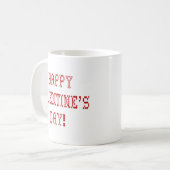 Happy Valentijnsdag Tiny Heart Shaped Font Koffiemok (Voorkant links)