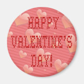 Happy Valentijnsdag Tiny Heart Shaped Font Magneet (Voorkant)