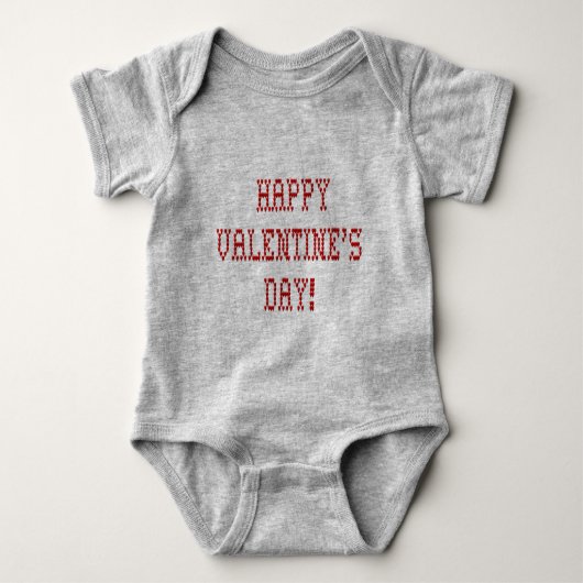 Happy Valentijnsdag Tiny Heart Shaped Font Romper (Voorkant)