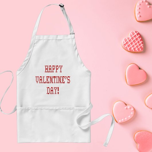 Happy Valentijnsdag Tiny Heart Shaped Font Standaard Schort
