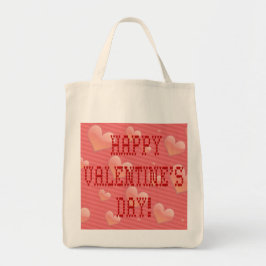 Happy Valentijnsdag Tiny Heart Shaped Font Tote Bag