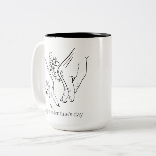 happy valentijnsdag Two-Tone coffee mok (Voorkant links)