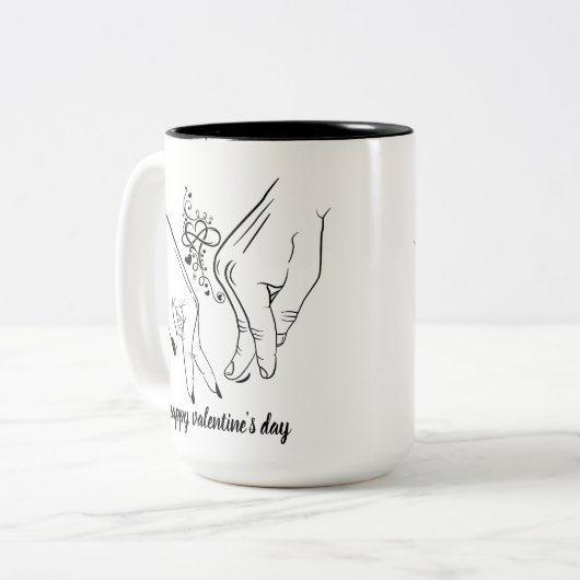 happy valentijnsdag Two-Tone coffee mok (Voorkant links)