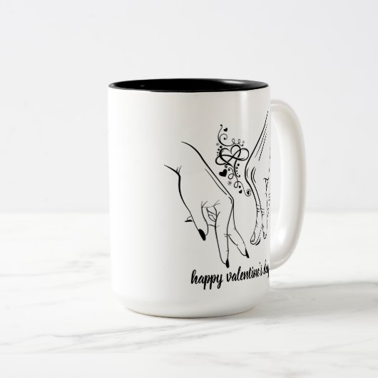 happy valentijnsdag Two-Tone coffee mok (Voorkant rechts)