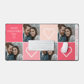 Happy Valentijnsdag Vier foto collage Bureaumat (Keyboard & Muis)