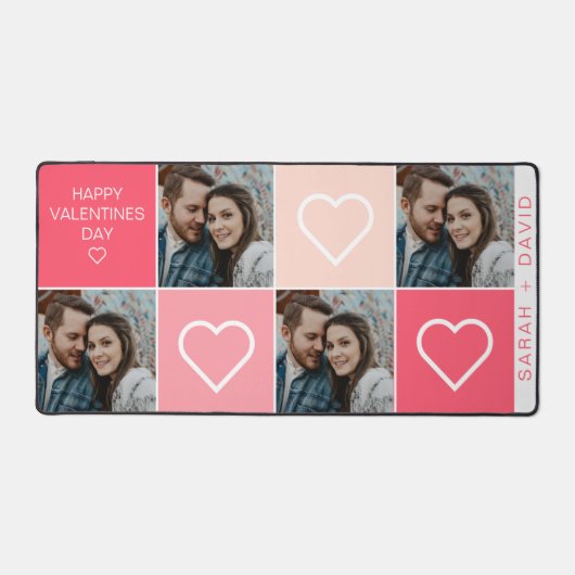 Happy Valentijnsdag Vier foto collage Bureaumat (Voorkant)