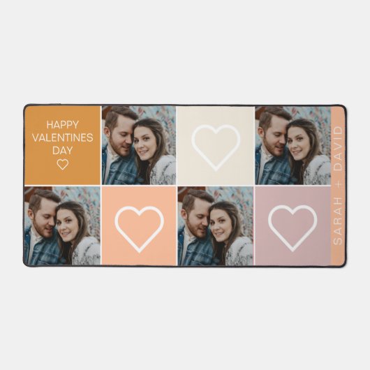 Happy Valentijnsdag Vier foto collage Bureaumat (Voorkant)