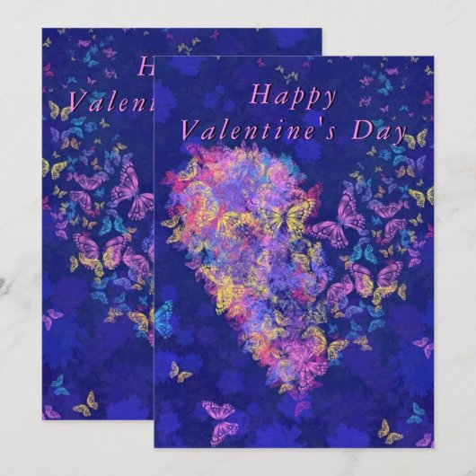 Happy Valentijnsdag - vlinderhart - Romantisch (Voorkant / Achterkant)