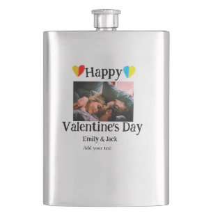 Happy valentijnsdag voeg paar naam foto eenvoudig flacon