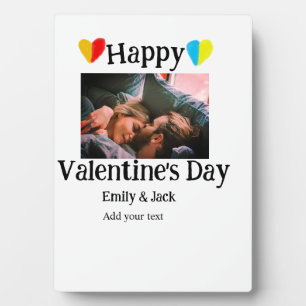Happy valentijnsdag voeg paar naam foto eenvoudig fotoplaat