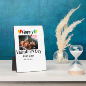 Happy valentijnsdag voeg paar naam foto eenvoudig  fotoplaat (Zijkant)