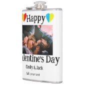 Happy valentijnsdag voeg paar naam foto eenvoudig  heupfles (Links)