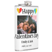 Happy valentijnsdag voeg paar naam foto eenvoudig  heupfles (Rechts)