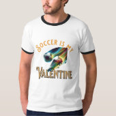 Happy Valentijnsdag Voetbal T-shirt voor mannen (Voorkant)